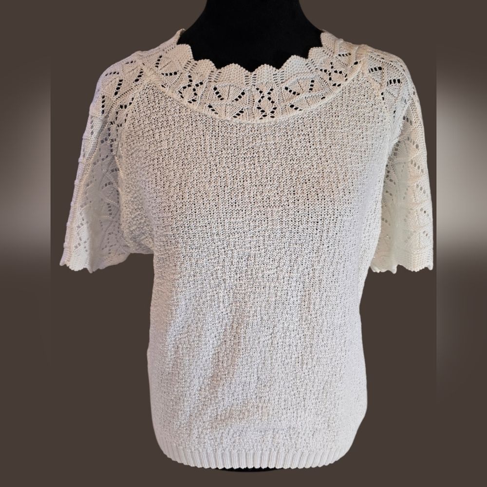 Vintage Haband White Sweater Small
